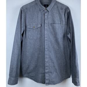 Mns Prana Gravel Sz L Lenny 2 Pkt Snap Slit Heavyweight LS Snap Close Shirt